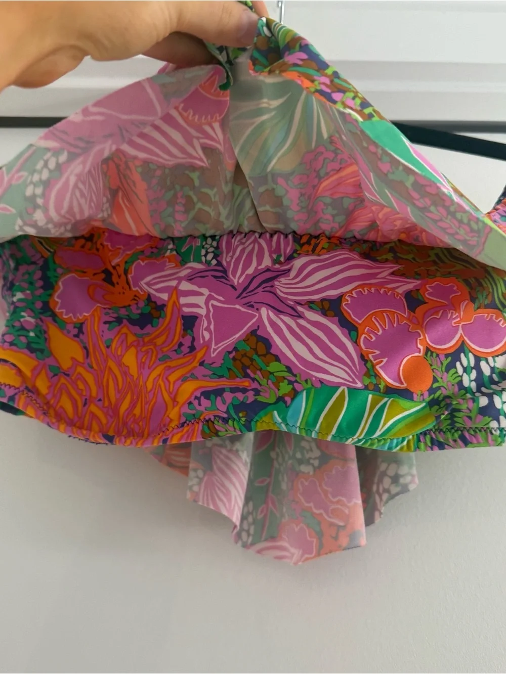 Trina Turk Tropic Escape Off the Shoulder Bikini Top Sz 6 Summer Floral